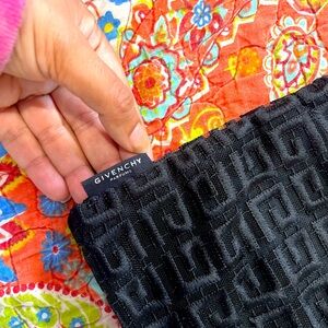 BNWT Givenchy Beauty Soft Black Pouch with silver zipper, comes with the box.